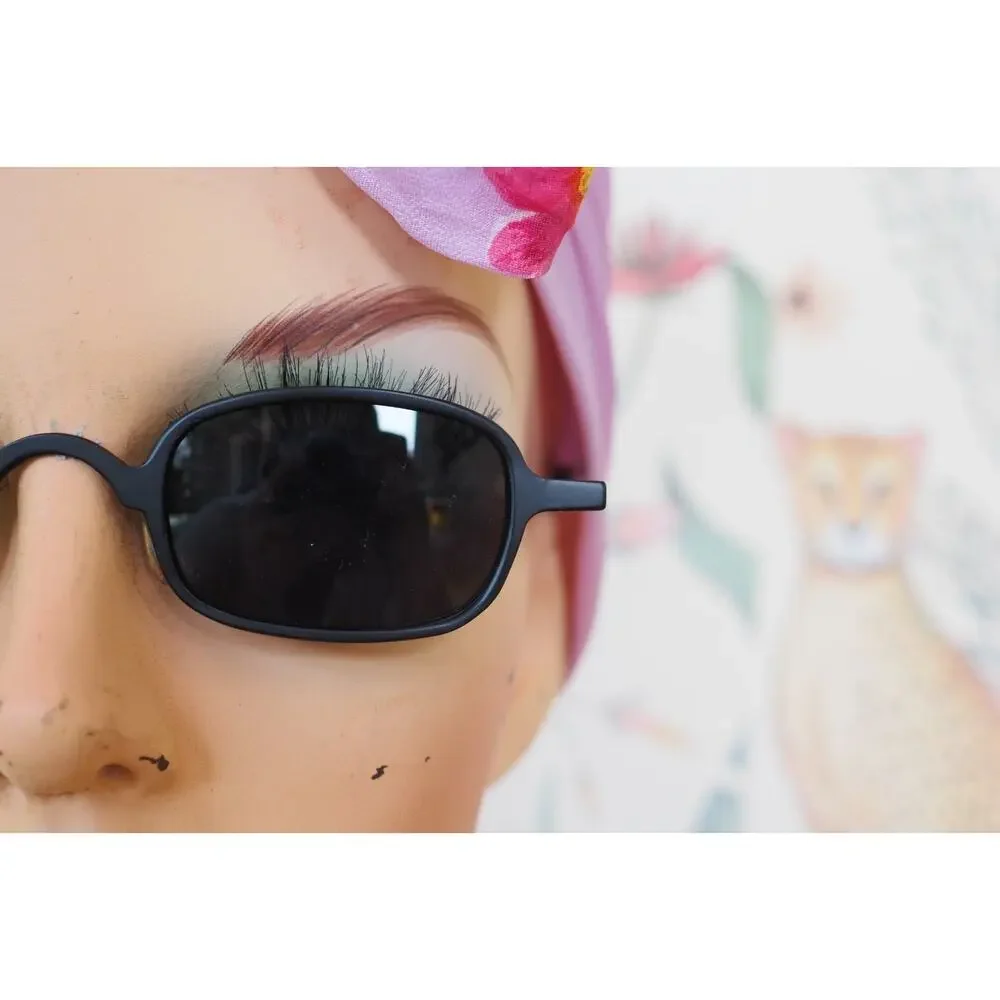 Vintage 1990s Y2K Metal Sunglasses NOS Slim Goth Steampunk Rave Matrix Agent